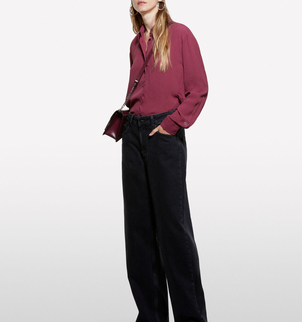 Burgundy oversized shirt - women's shirts - Burgundy | Sisley image number 1